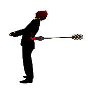 看图猜成语一个人被后面的箭射中答案是什么？