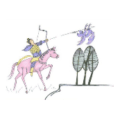 看图猜成语一个人骑着马射了两只鸟答案是?