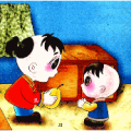 疯狂猜成语一个小孩拿着梨子给另一个小孩答案