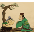 一个人背着柴向另一个人行礼是什么成语