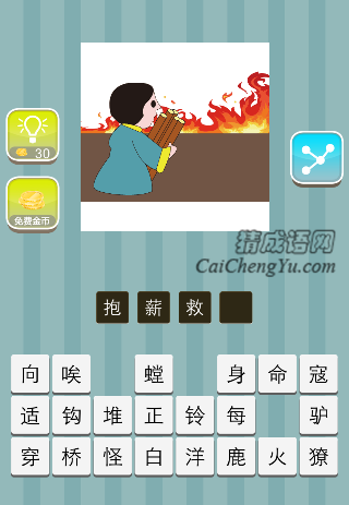 城里起火了，一些人拿着柴是什么成语
