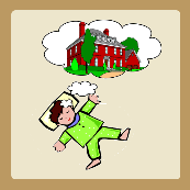 一个人在做梦，梦到一栋漂亮的房子。是什么成语