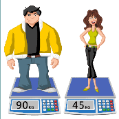 上面秤一个男人90kg，女人45kg是什么成语