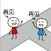 两个人在路口再见是什么成语
