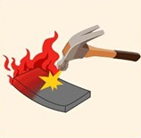 疯狂猜成语一个锤子和烧红的铁块是什么答案