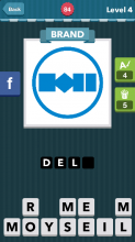 Blue triangle and squares inside circle.|Brand|icomania answe
