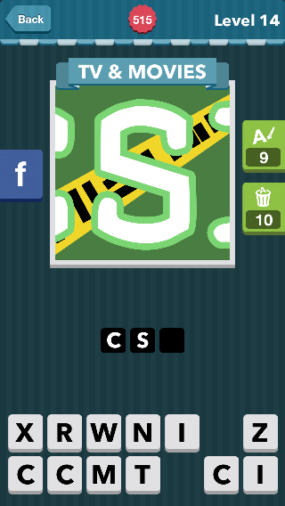A large white S with a green background and yellow tape.|TV&M