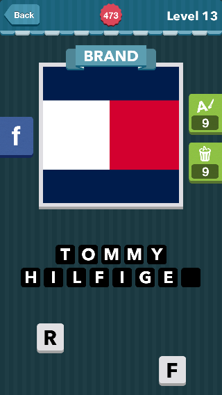 Two squares that are red and white around navy blue borders|B