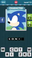 A blue character with spikey hair and white eyes and a black
