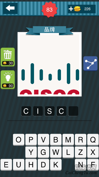 疯狂猜图六根蓝色的竖条下面红色的字母英文品